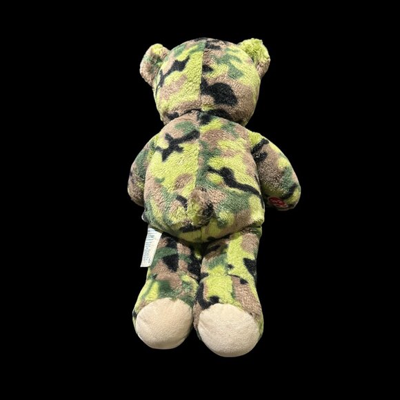 Vintage Build A Bear Workshop Camo Plush Military Army Green Teddy Bear 17” - Picture 4 of 7